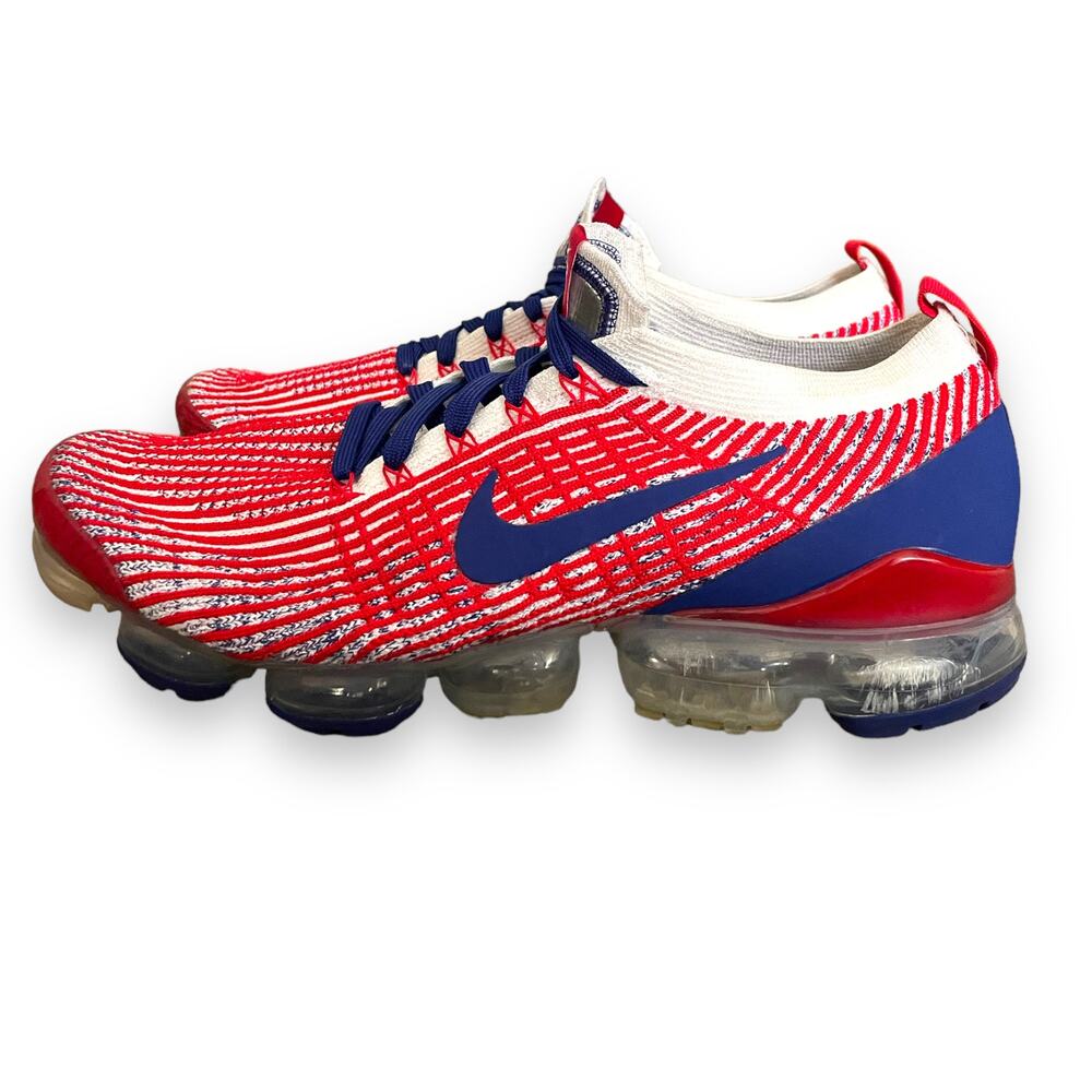 Nike Air VaporMax Flyknit 3 “USA” Shoes Red White Blue Women Size 10